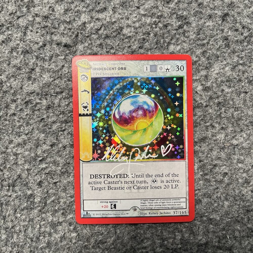 Metazoo UFO Kelsey Autograph Iridescent Orb Full Holo 1st Edition NM